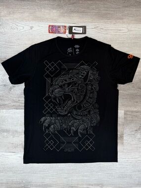 Ay Guey Black on Black Jaguar Graphic HD Tee Shirt Mens Size M Medium NWT